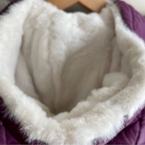 Steve Madden Women's Plum Fleece-Trim Puffer Quilted Coat, Medium New - Picture 10 of 10